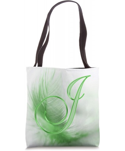 J Green Feather Bird Animal Nature Initial Letter Name Art Tote Bag $10.05 Totes