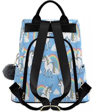 White Cat Licking Sweet Ice Cream Women Backpack Purse Anti-theft Backpack Lightweight Shoulder Bag Unicorn Rainbow $21.41 Ba...