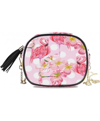 Beautiful Flower Bird Polka Dot PU Leather Small Women Crossbody Shoulder Bag Purse Wallet with Adjustable Chain Strap $11.28...