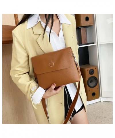 Bucket Bag Genuine Cow Leather Design Women's Unique Fashion Handbags Shoulder Bag Purses (Off-white) Light Brown $61.48 Shou...