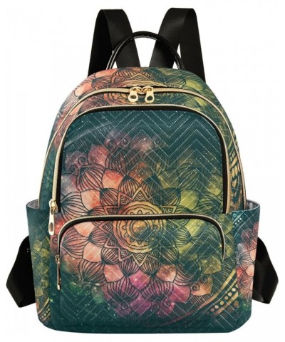 Vintage Mandala Flower Mini Backpack Purse for Women, Unique Ethnic Travel Backpack Fashion Backpack Handbag Shoulder Bag Sma...