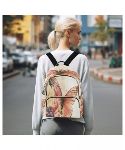 Butterfly with Flowers Women's Backpack Purse Fashion Travel Anti Theft Backpack Casual Daypack for Work College,S Medium $17...