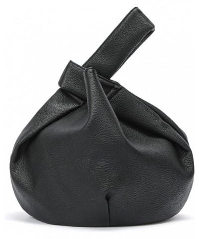 Women's Small Tote Bag for Women Soft Leather Top Handle Bag Wristlet Knot Pouch Purses and Handbags Black $13.11 Totes