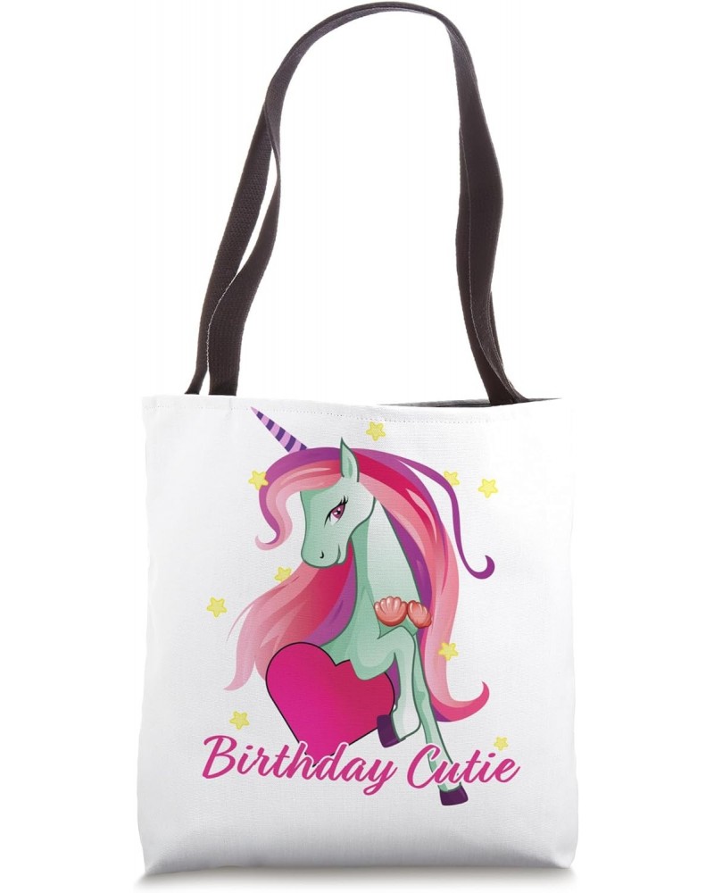 Colored Dreamy Fantasy Unicorn Birthday Cutie Tote Bag $10.40 Totes