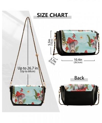 Small Black Crossbody Purse Womens Belt Bag Handbag with Credit Card Slots Winter Cute Gnomes Bird Mushroom $19.20 Crossbody ...