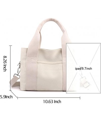 Canvas Tote Bags for Women Shoulder Hobo Bags Handbags Purse Big Satchel Purses Multi-pockets Casual Work Bags 2023 Black $15...