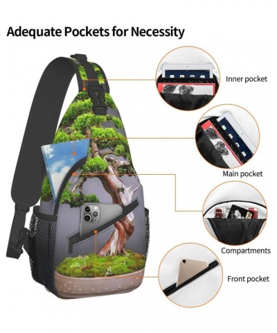 Sling Bag Japan Japanese Tree Sling Backpack Crossbody Chest Bag Daypack For Hiking Travel $12.03 Backpacks