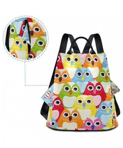 Backpack Purse for Women Fashion Travel Anti-theft Colorful Owl Daypack Casual Shoulder Bag Medium Size $20.52 Backpacks