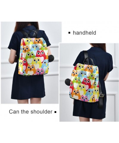 Backpack Purse for Women Fashion Travel Anti-theft Colorful Owl Daypack Casual Shoulder Bag Medium Size $20.52 Backpacks