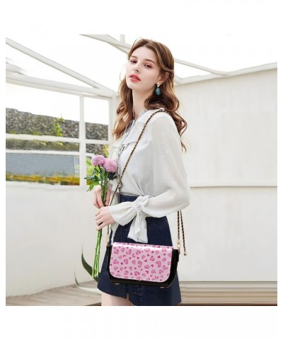 Hearts Leopard Crossbody Bags for Women Shoulder Bag Leather Purse Handbag for Work Daily Gifts $22.79 Shoulder Bags