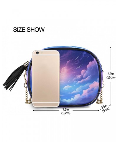 Crossbody Purse Small Crossbody Bags Shoulder Handbags Purple Bule Cloudy One for Women $11.75 Shoulder Bags