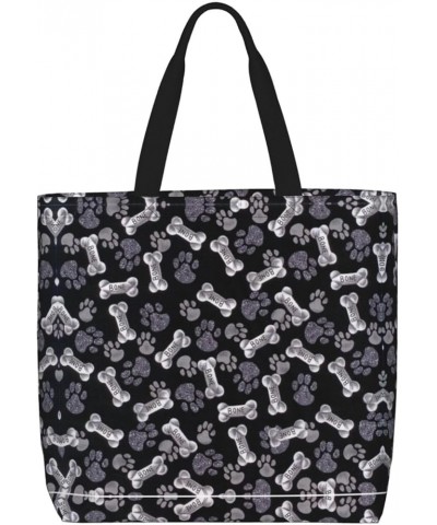 Letter And Number Print Tote Bag Shoulder Bag Beach Shopping Travel School Office Great Gift For Birthday Dog Puppy Paw $16.0...