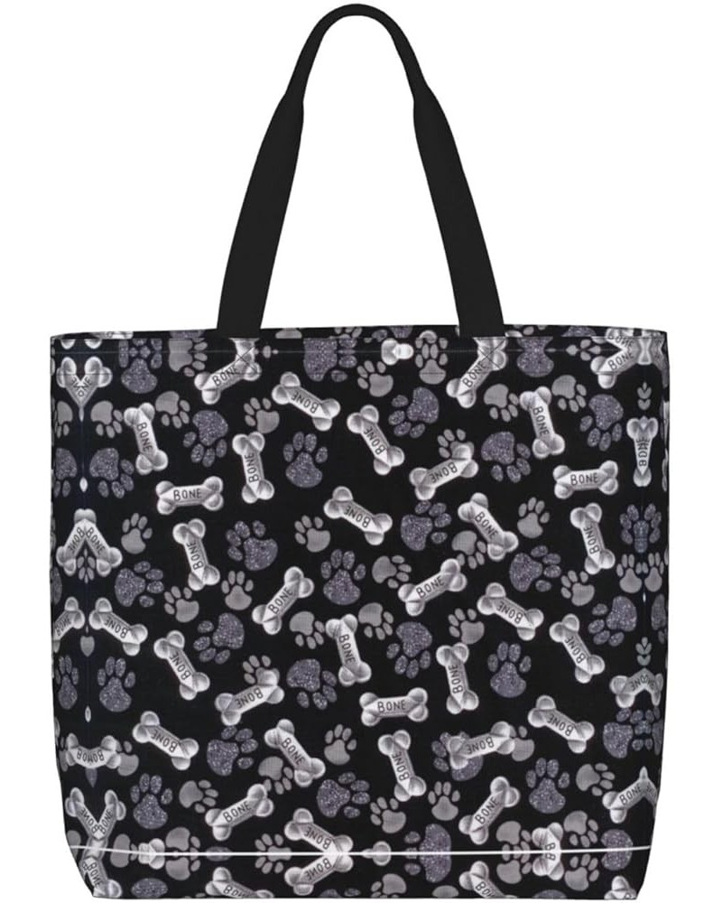 Letter And Number Print Tote Bag Shoulder Bag Beach Shopping Travel School Office Great Gift For Birthday Dog Puppy Paw $16.0...