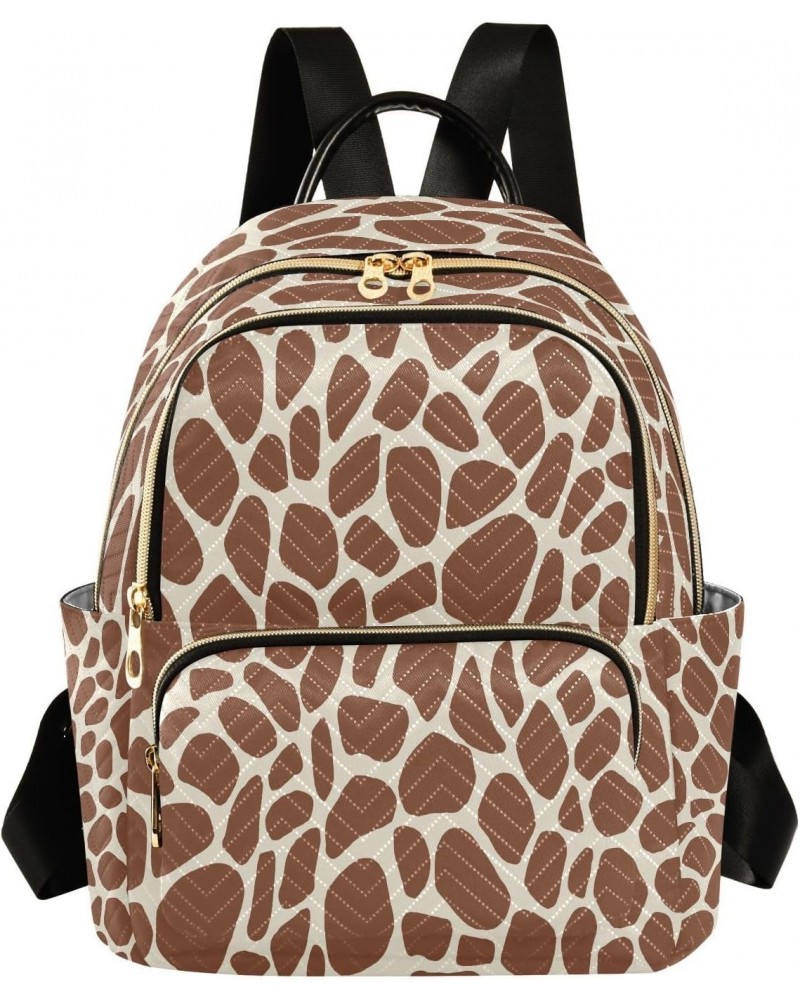 Giraffe Cow Print Animal Brown Spot Backpack for Women Purse Bag Travel Handbag Shoulder Bag $14.70 Backpacks