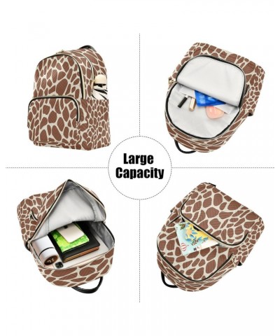 Giraffe Cow Print Animal Brown Spot Backpack for Women Purse Bag Travel Handbag Shoulder Bag $14.70 Backpacks