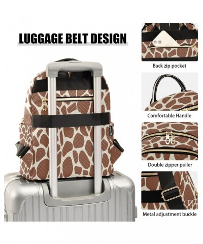 Giraffe Cow Print Animal Brown Spot Backpack for Women Purse Bag Travel Handbag Shoulder Bag $14.70 Backpacks