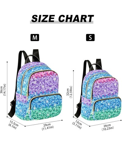 Backpack Purse for Women Glittering Rainbow Style, Mini Fashion Backpack Lightweight Casual Daypack Shoulder Bag Travel Backp...