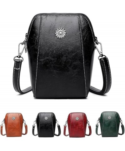 All-Match Vertical Cellphone Bag,Mini Shoulder Waterproof Crossbody,Women Stylish Retro Handbags Messenger Bag Black $12.38 S...