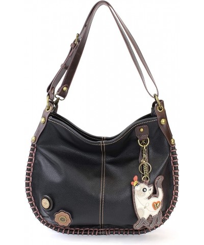 Handbags Charming Crossbody or Shoulder Convertible Large Purse - BLACK Slim Cat $34.32 Crossbody Bags