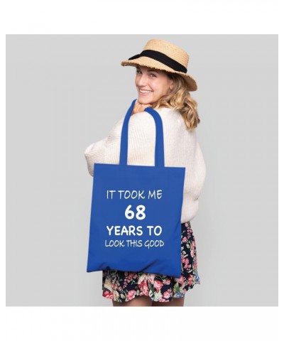 68th Birthday Gift Family Fun Sarcasm Humor Navy Black Multicolor Canvas Tote Bag $12.47 Totes