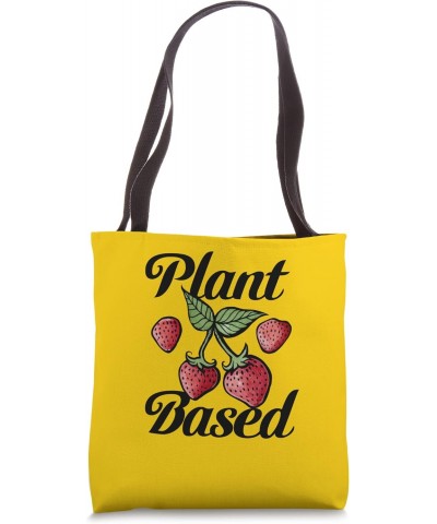 Plant Based Vegan Art Strawberry designs Tote Bag $11.20 Totes