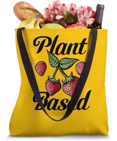 Plant Based Vegan Art Strawberry designs Tote Bag $11.20 Totes