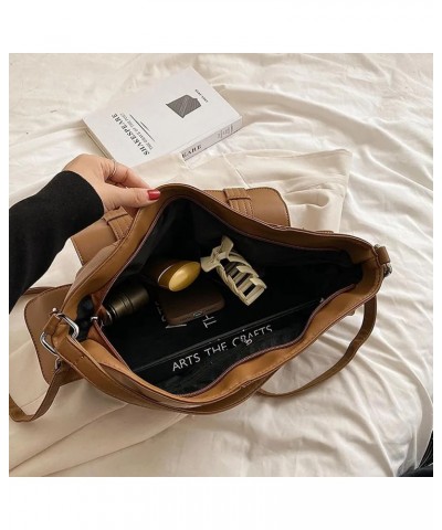 Retro Multiple Pockets Bag Pu Leather Crossbody Bags For Women Casual Messenger Bag For Ladies Big Handbag Black $36.56 Shoul...