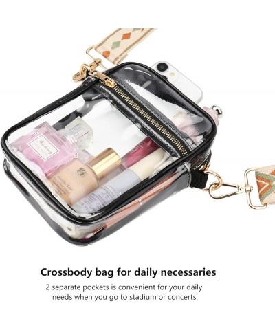 Clear Crossbody Bag for Women, Clear Bag Stadium Approved Clear Purse with Adjustable Strap Gold-black-13 $10.43 Crossbody Bags