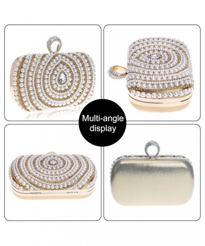 Artificial Pearl Clutch Bag for Women Evening Bags Purses Dazling Crystal Crossbody Shoulder Bag Red $31.71 Evening Bags