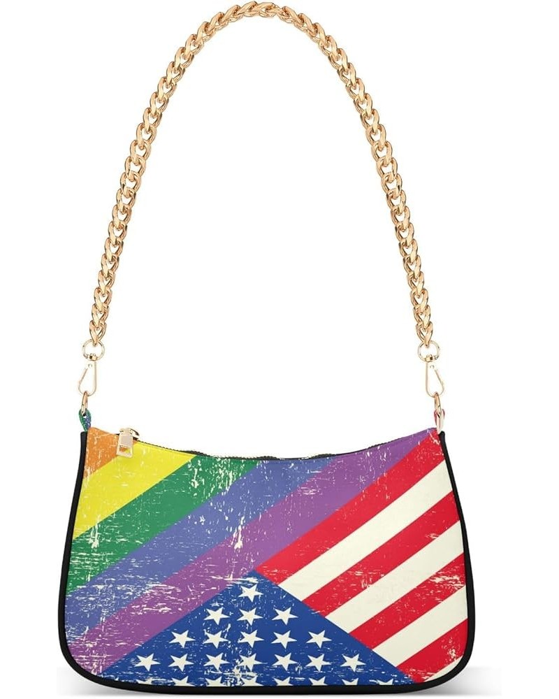 Shoulder Bags for Women American US Flag Independence Day Patriotic Hobo Tote Handbag Small Clutch Purse with Zipper Closure ...