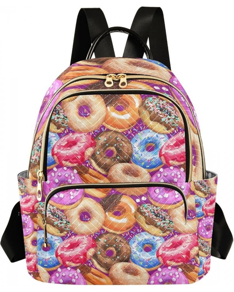 Women Backpack Doughnut Cute Anti-Theft Travel Backpack with Luggage Belt Lightweight Handbag Lady Purse Roomy Double Zipper ...