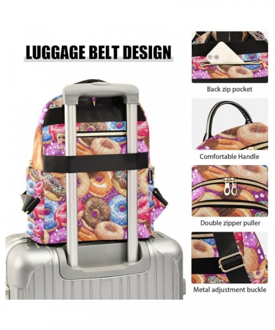 Women Backpack Doughnut Cute Anti-Theft Travel Backpack with Luggage Belt Lightweight Handbag Lady Purse Roomy Double Zipper ...