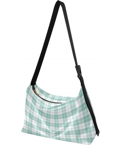 Checkered Buffalo Crossbody Bag Hobo Handbag Purse Fashion PU Leather Shoulder Bags for Women $20.39 Hobo Bags