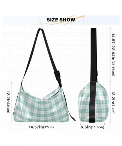 Checkered Buffalo Crossbody Bag Hobo Handbag Purse Fashion PU Leather Shoulder Bags for Women $20.39 Hobo Bags