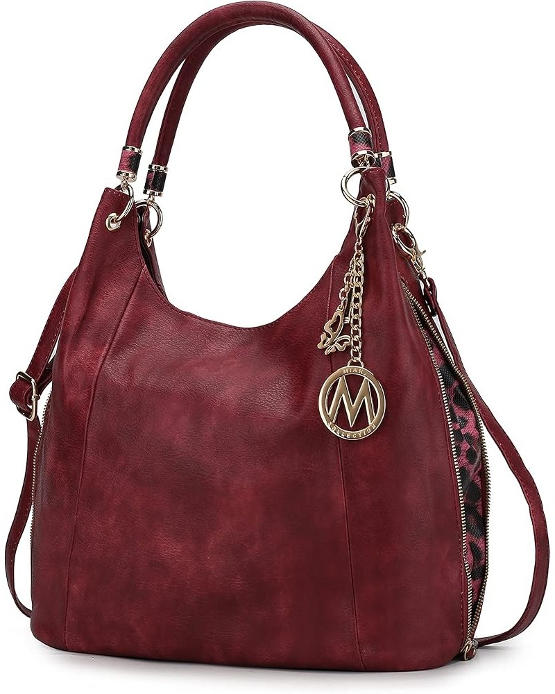 Hobo Purses for Women – PU Leather Handbag Womens Hobo Shoulder bag – Fashion Top Handle Burgundy $28.04 Hobo Bags