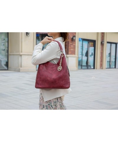 Hobo Purses for Women – PU Leather Handbag Womens Hobo Shoulder bag – Fashion Top Handle Burgundy $28.04 Hobo Bags