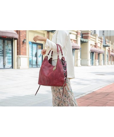 Hobo Purses for Women – PU Leather Handbag Womens Hobo Shoulder bag – Fashion Top Handle Burgundy $28.04 Hobo Bags