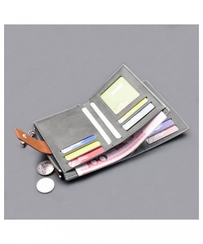 Canvas wallet short men's button bag money clip multi-card slot can hold driver's license with zipper (Color : Black) Blue $3...