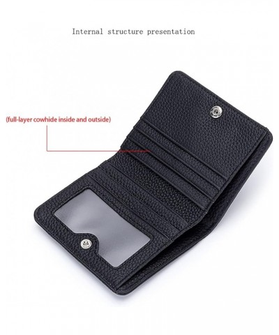 Leather Women's Wallets with RFID Blocking,Short Fashion Motorbike Wallet Multi-Card Slots Large-Capacity Half-fold Lady's Sm...