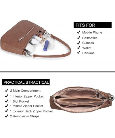 Small Shoulder bag with 2 Removable Straps Cross Body Clutch Purse Handbag for Women Dark Brown $17.10 Shoulder Bags