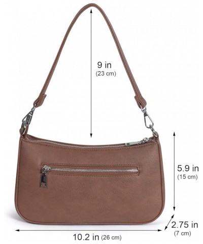 Small Shoulder bag with 2 Removable Straps Cross Body Clutch Purse Handbag for Women Dark Brown $17.10 Shoulder Bags