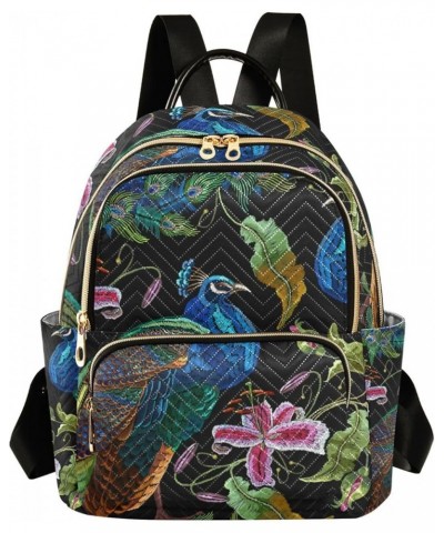 Women Backpack Peacock Tropical Flower Anti-Theft Travel Backpack with Luggage Belt Lightweight Handbag Lady Purse Roomy Doub...