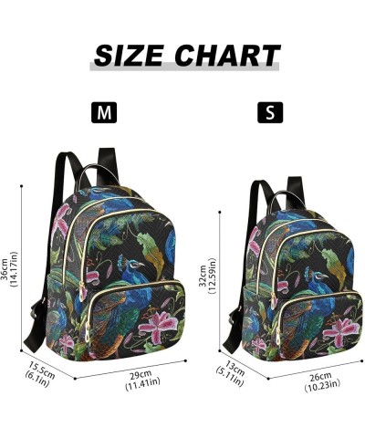 Women Backpack Peacock Tropical Flower Anti-Theft Travel Backpack with Luggage Belt Lightweight Handbag Lady Purse Roomy Doub...