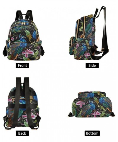 Women Backpack Peacock Tropical Flower Anti-Theft Travel Backpack with Luggage Belt Lightweight Handbag Lady Purse Roomy Doub...