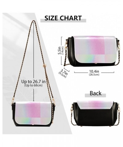 Iron Gray Top Flap Crossbody, Durable Waterproof Purse, Every Day Crossbody Bag, Wallet Crossbody Purse Women Holographic Gra...