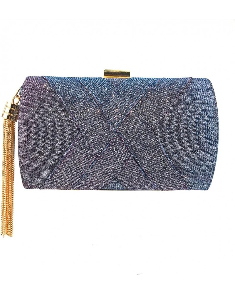 Women Wedding Clutch Bags Party Purse And Handbag Discoloration Sequin Elegant Tassel Shoulder Bag Purple $45.10 Evening Bags