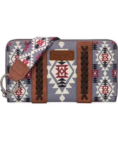 Wallet Purse for Women Western Aztec Clutch Wristlet Wallet with Credit Card Holder Lavender $18.00 Wallets