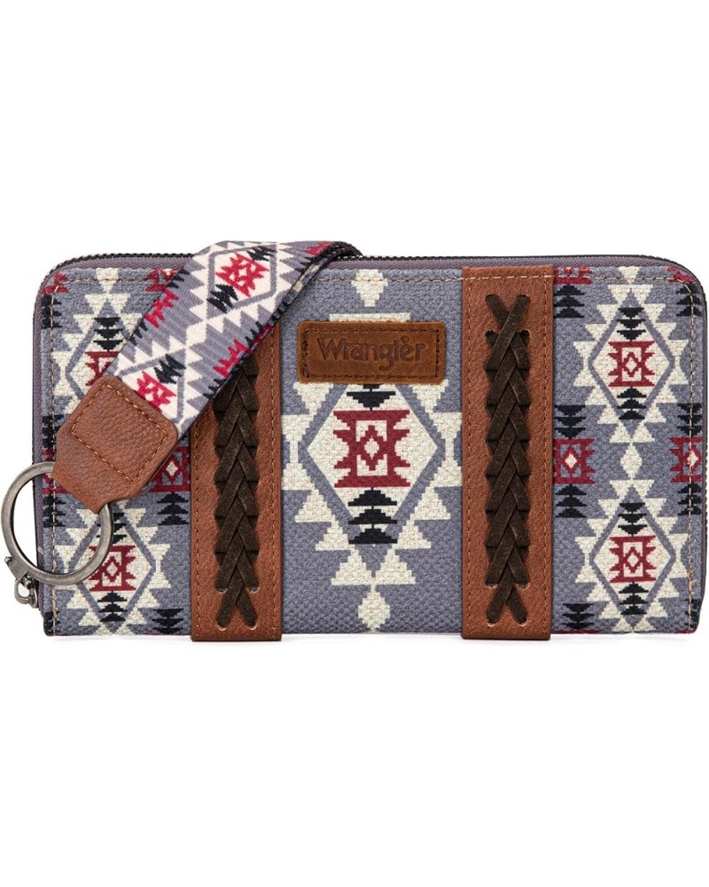 Wallet Purse for Women Western Aztec Clutch Wristlet Wallet with Credit Card Holder Lavender $18.00 Wallets