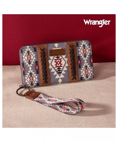 Wallet Purse for Women Western Aztec Clutch Wristlet Wallet with Credit Card Holder Lavender $18.00 Wallets