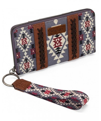 Wallet Purse for Women Western Aztec Clutch Wristlet Wallet with Credit Card Holder Lavender $18.00 Wallets